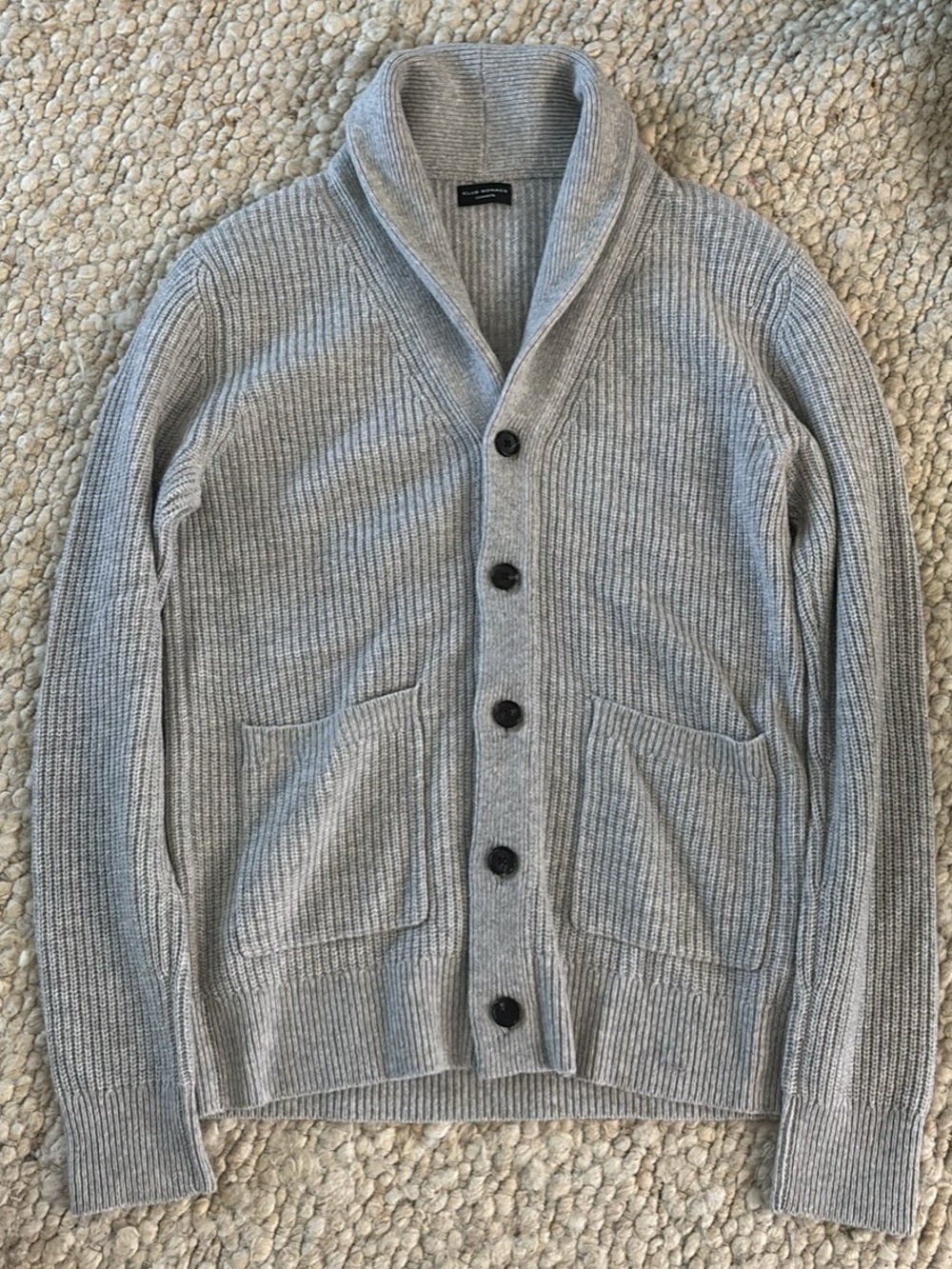 Club Monaco Heather Gray Shawl Collar Cashmere/wool blend Cardigan